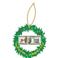 LV Bingo $100 Bill Wreath Ornament w/ Clear Mirrored Back (3 Square Inch)